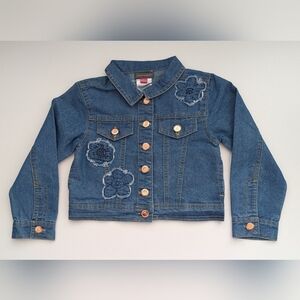 NWT Vince Camuto Kids (Sz 4) Jean Jacket w/Floral & Gold Accents & Side Pockets